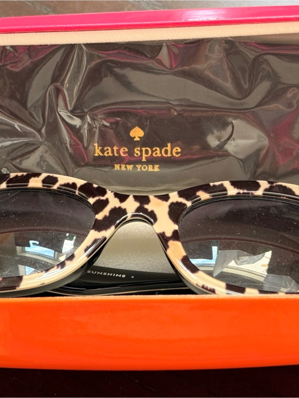 Kate Spade Leopard Print Cat Eye Sunglasses - Brown/Black - Picture 5 of 5